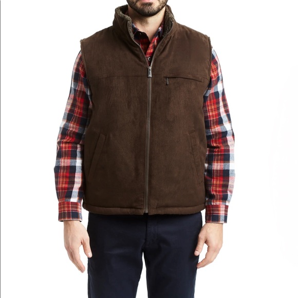 RAINFOREST Faux Shearling Lined Faux Suede Vest